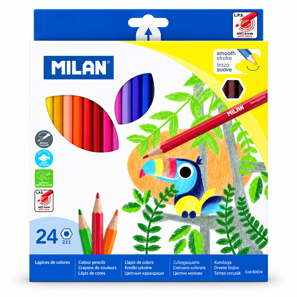 Creioane colorate in 24 culori pentru scoala si acasa, MILAN